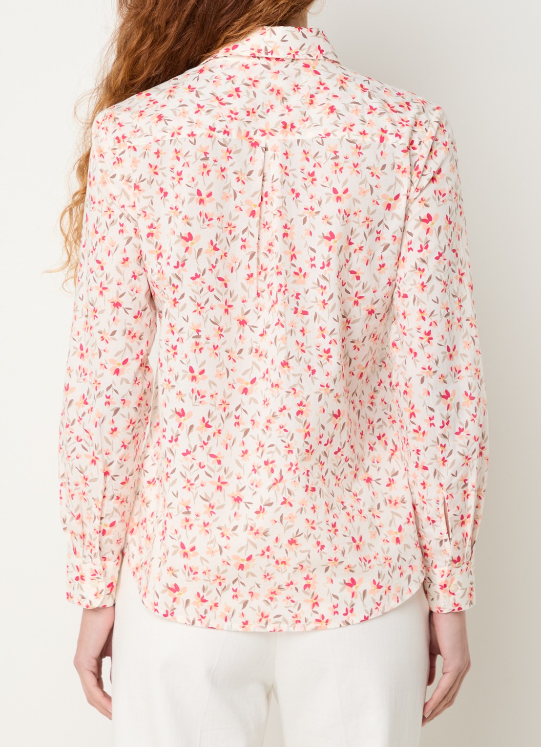 Benetton Blouse met print - achterkant 3 koraalrood