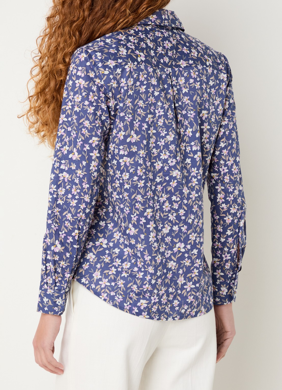Benetton Blouse met print - achterkant kobaltblauw