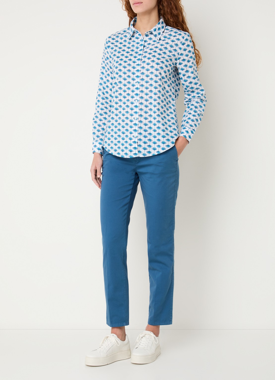 Benetton Blouse met print - voorkant 3 gebroken wit