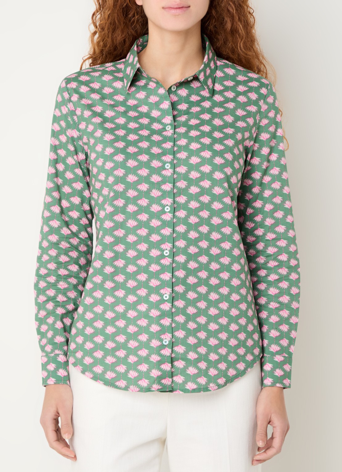 Benetton Blouse met print - detail 2 olijfgroen