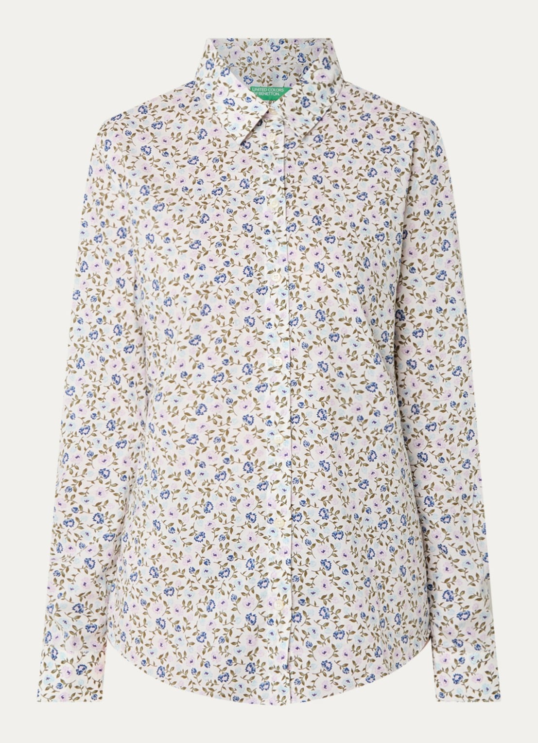 Benetton Blouse met print - voorkant creme