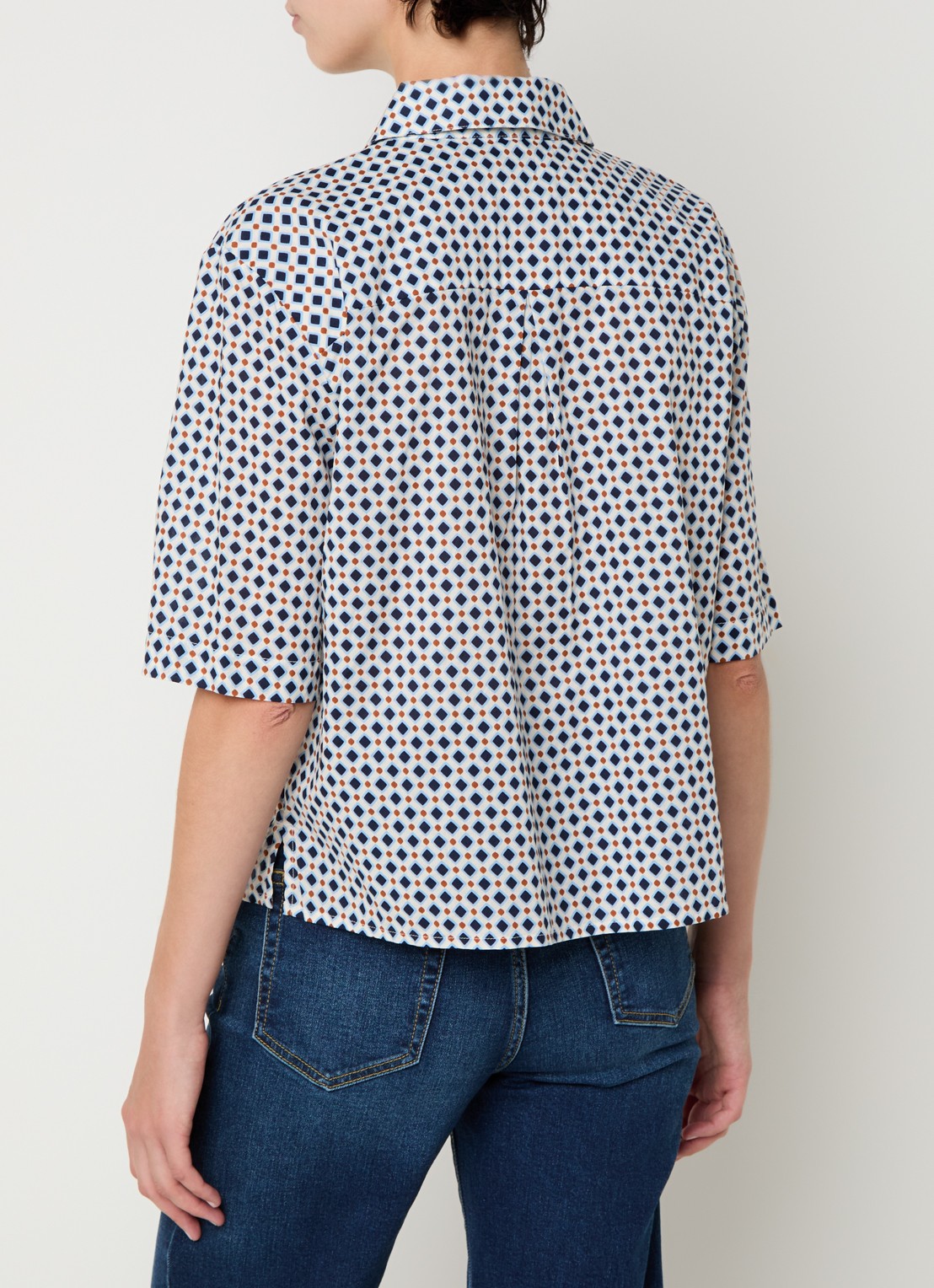 Benetton Blouse met print - achterkant 2 wit