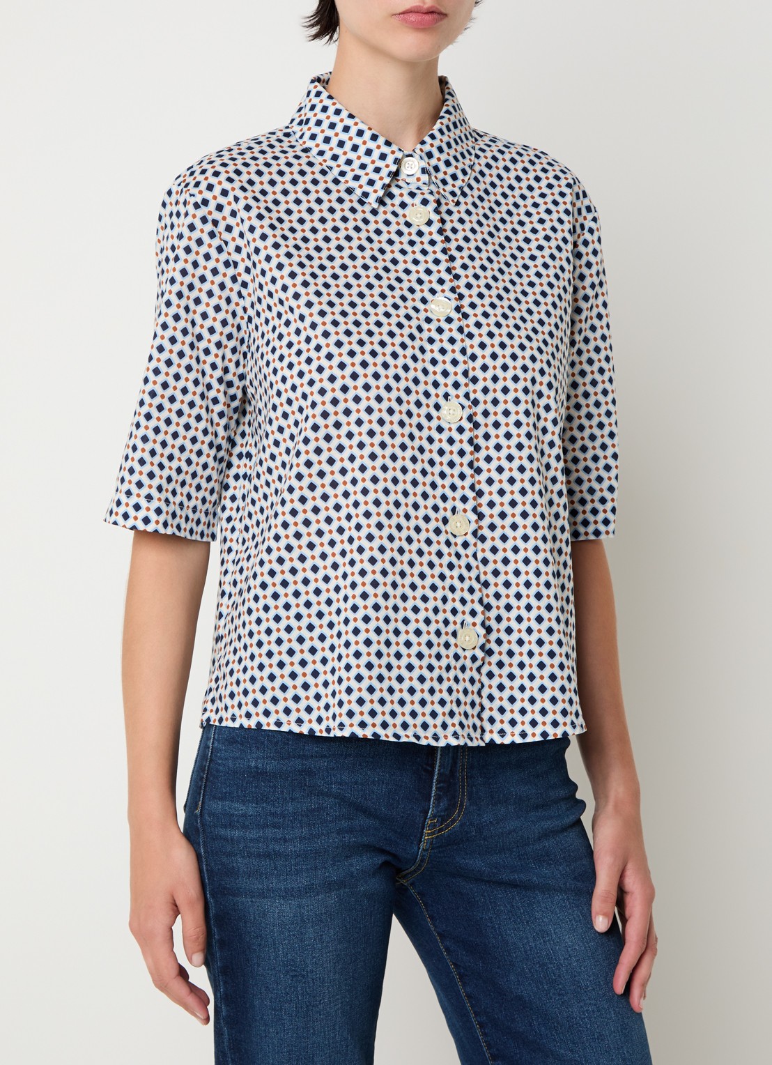 Benetton Blouse met print - detail wit
