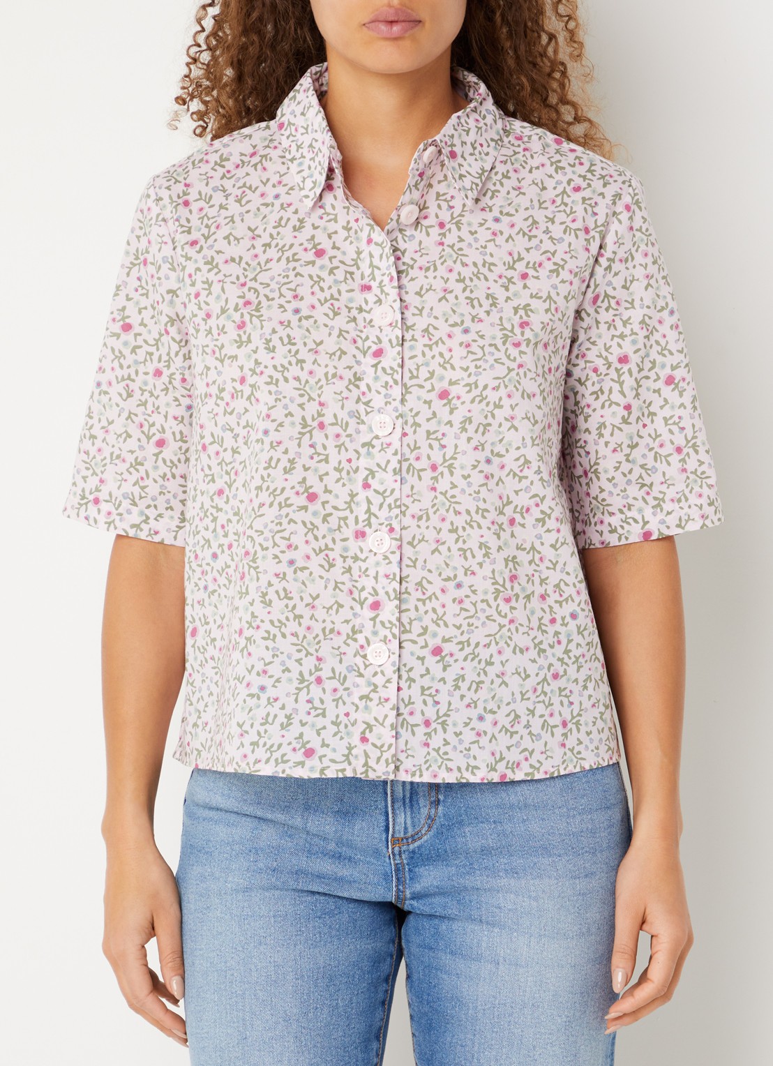 Benetton Blouse met print - detail 4 lichtroze