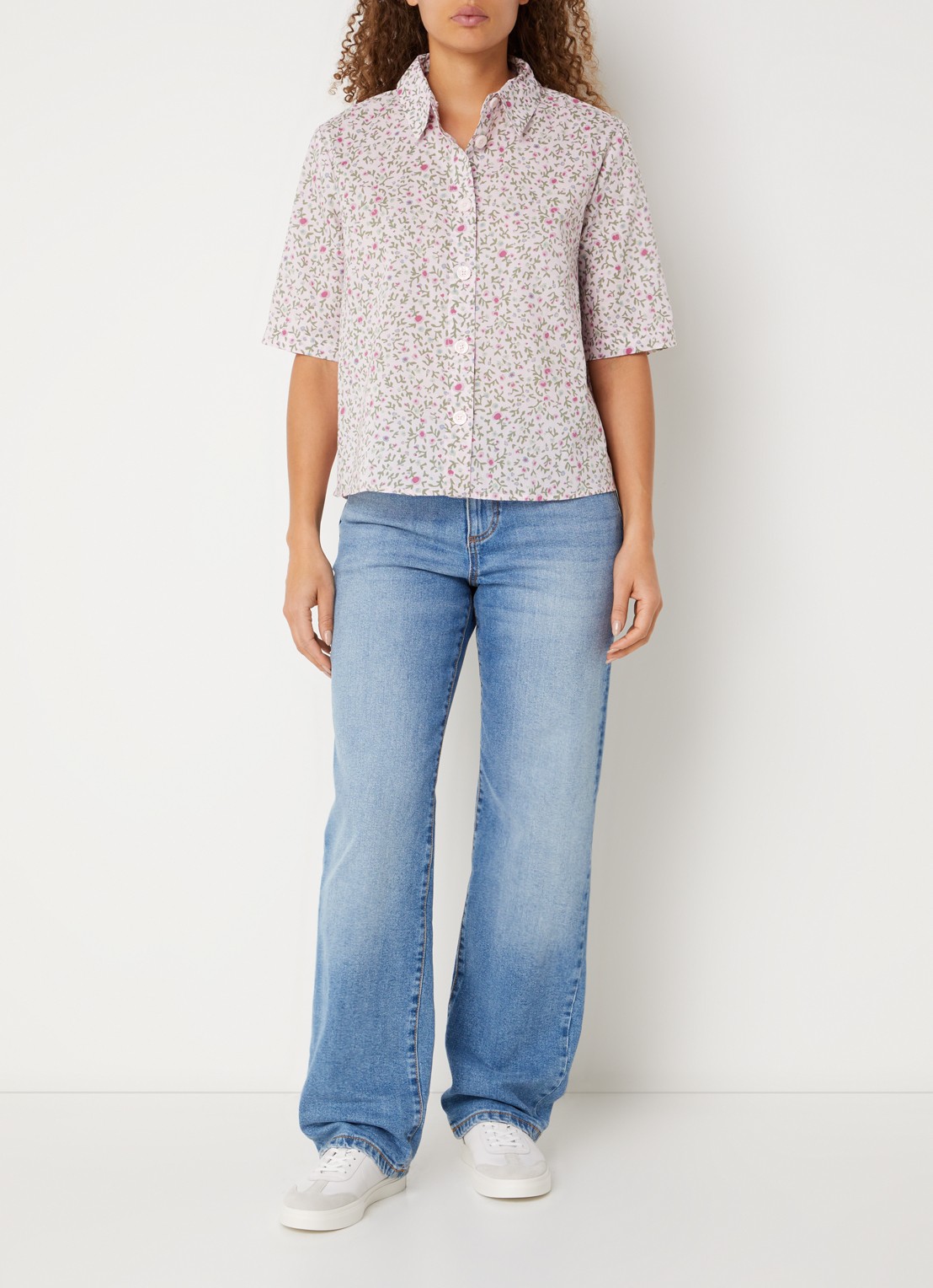 Benetton Blouse met print - voorkant 3 lichtroze