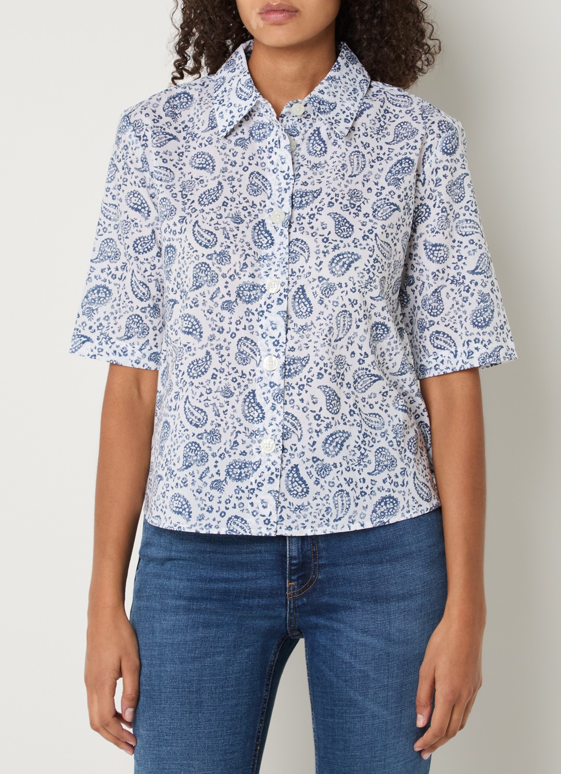 Benetton Blouse met print - detail 4 indigo