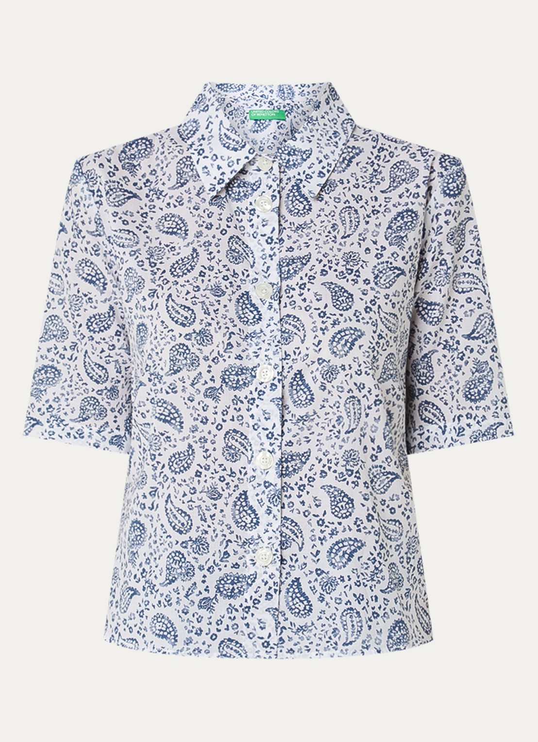 Benetton Blouse met print - voorkant indigo