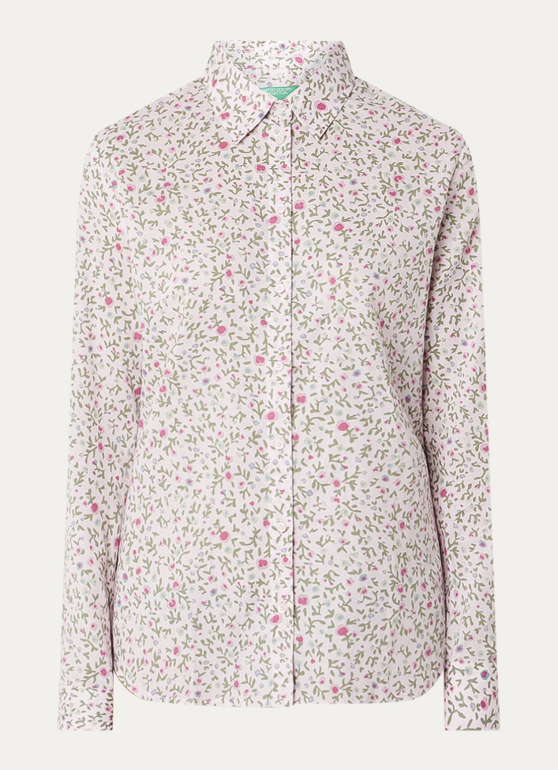 Benetton Blouse met print - voorkant 2 lichtroze