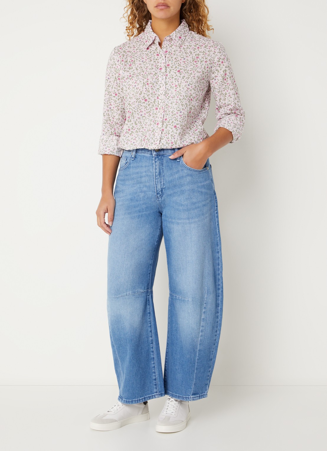 Benetton Blouse met print - voorkant 3 lichtroze