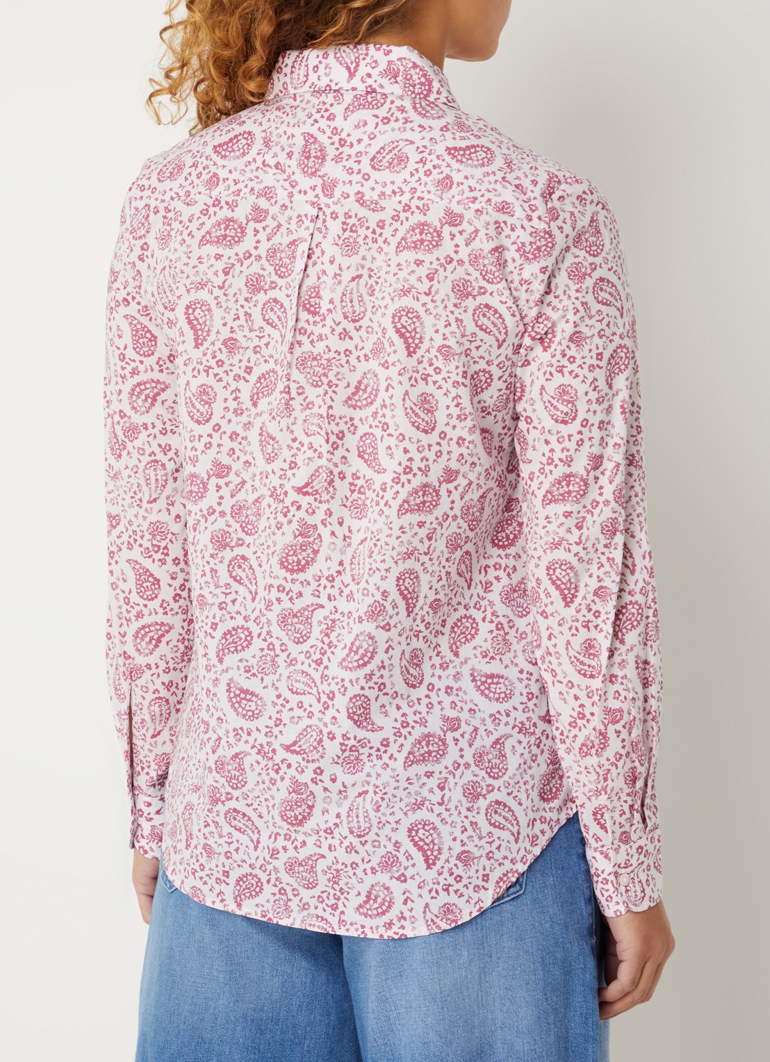 Benetton Blouse met print - achterkant donkerrood