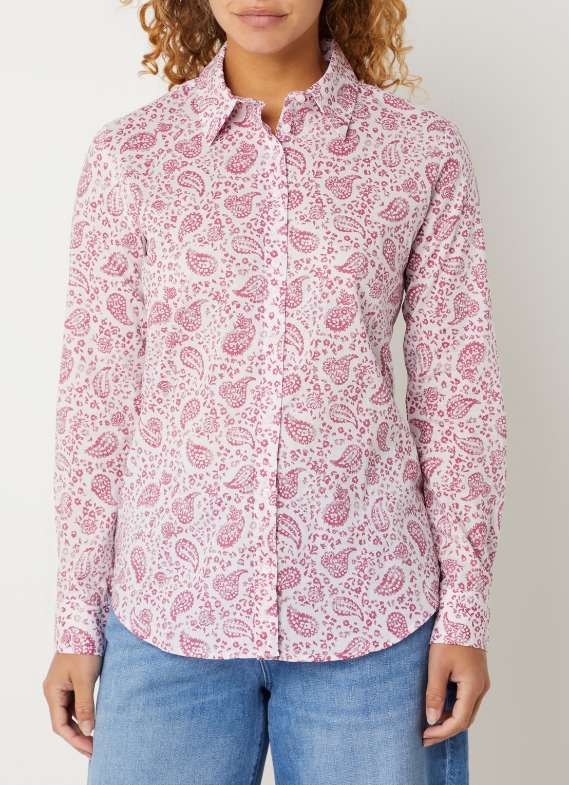 Benetton Blouse met print - detail 4 donkerrood