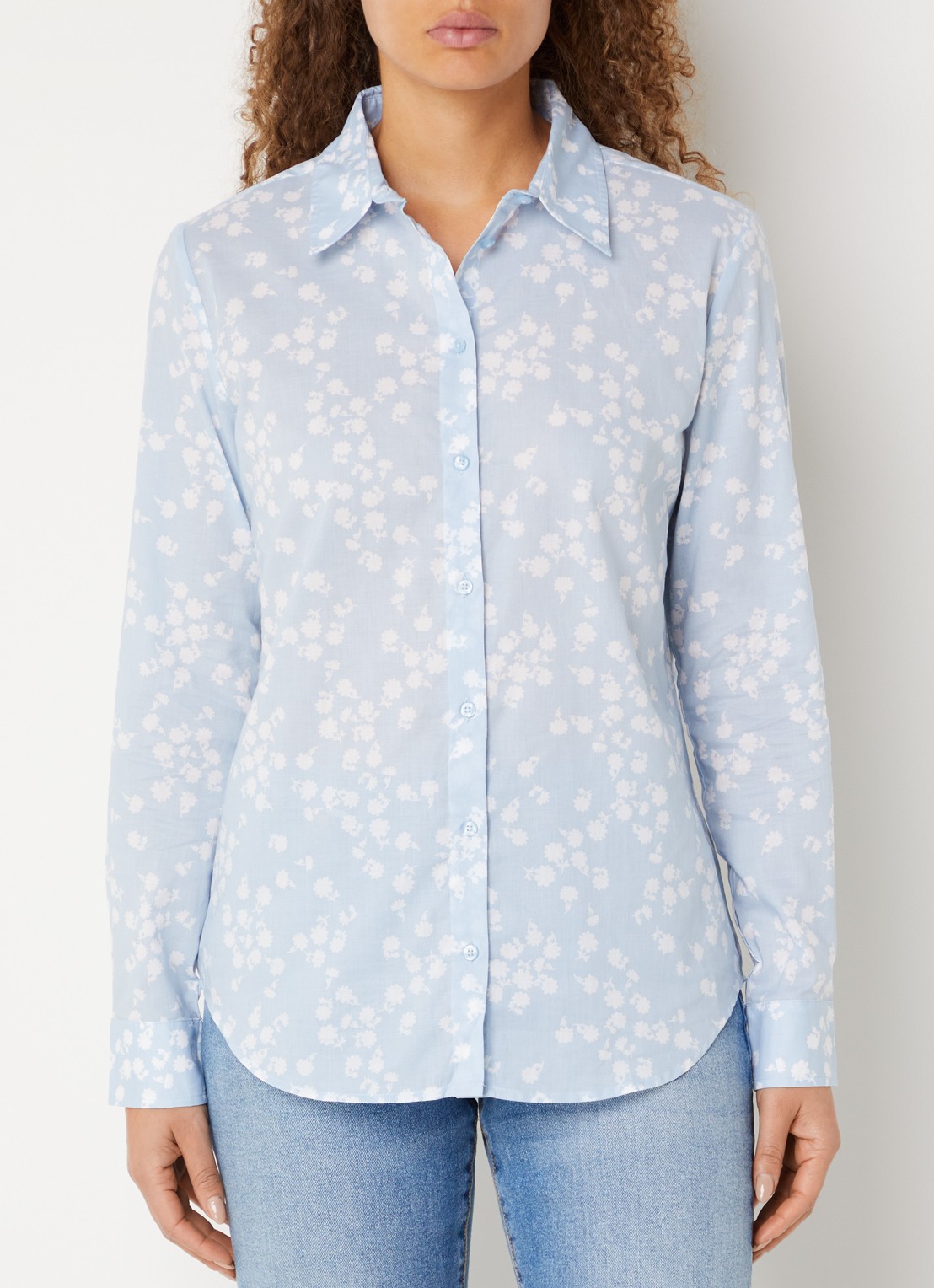 Benetton Blouse met print - detail 4 lichtblauw