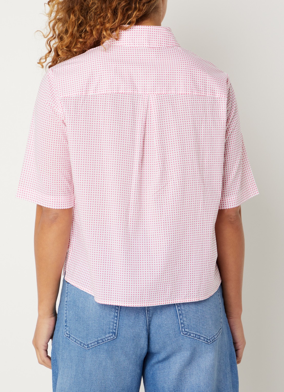 Benetton Blouse met print - achterkant fuchsia