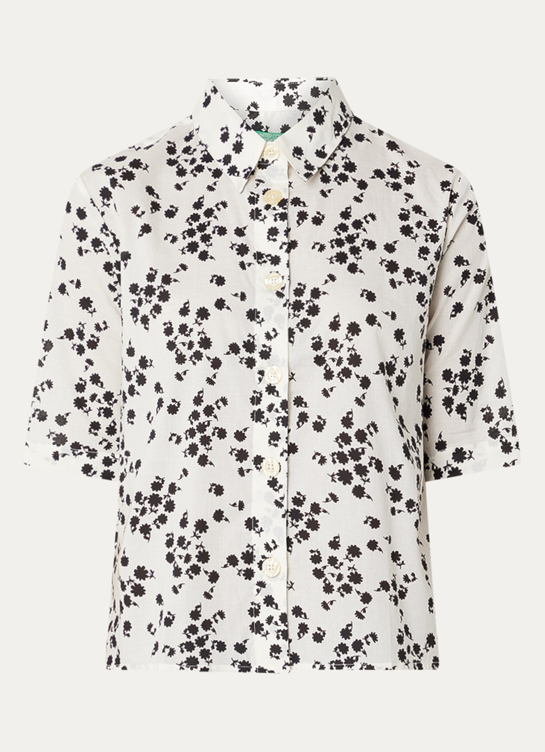 Benetton Blouse met print - voorkant 2 zwart