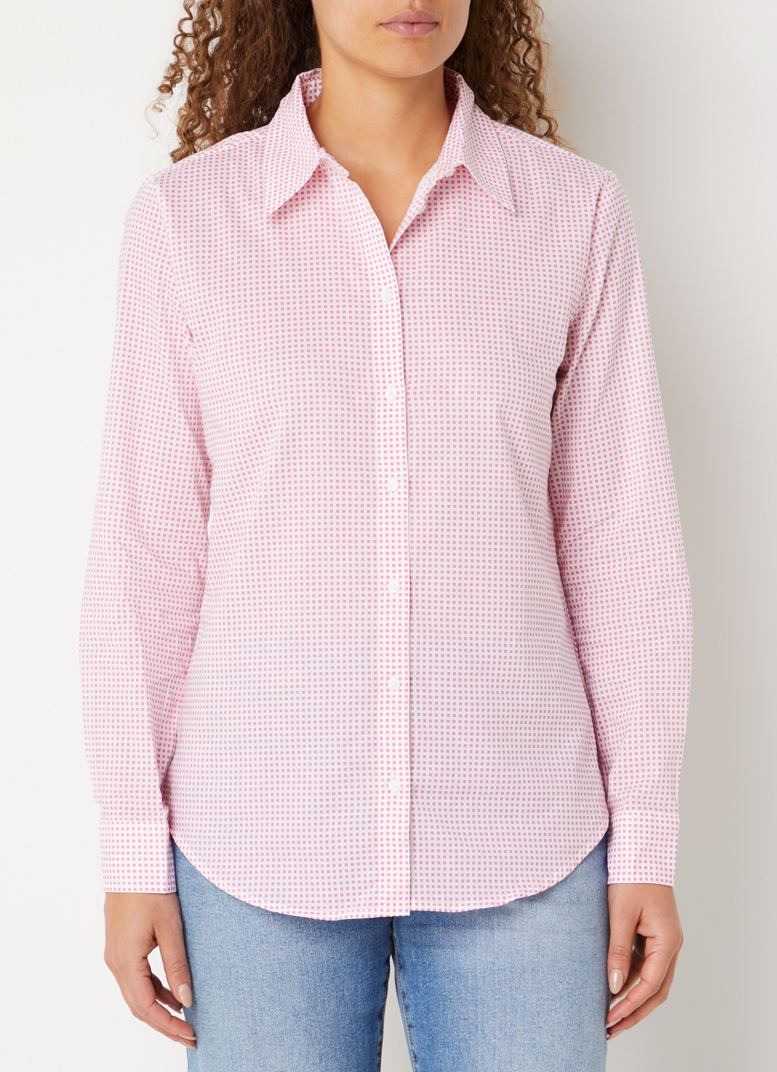 Benetton Blouse met print - detail donkerroze