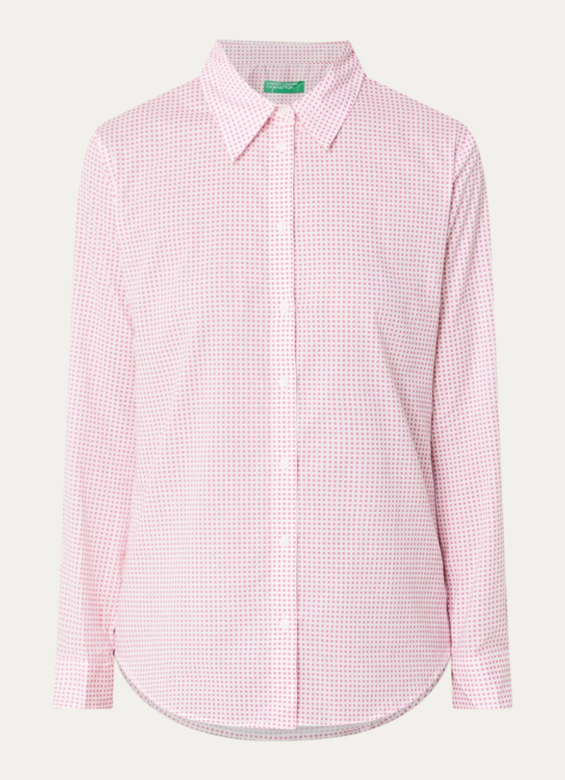 Benetton Blouse met print - voorkant 3 donkerroze