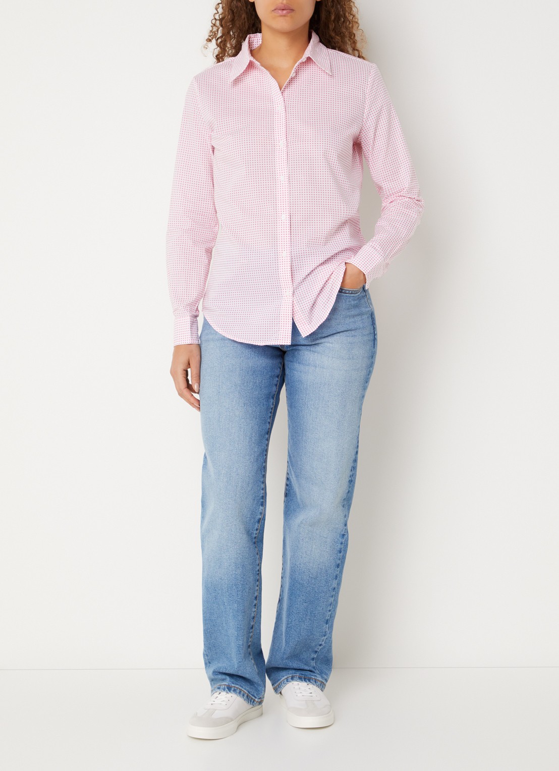 Benetton Blouse met print - voorkant 4 donkerroze