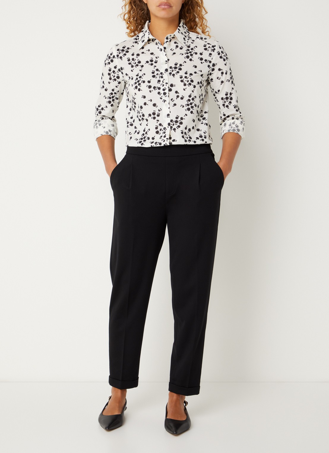 Benetton Blouse met print - voorkant 3 zwart
