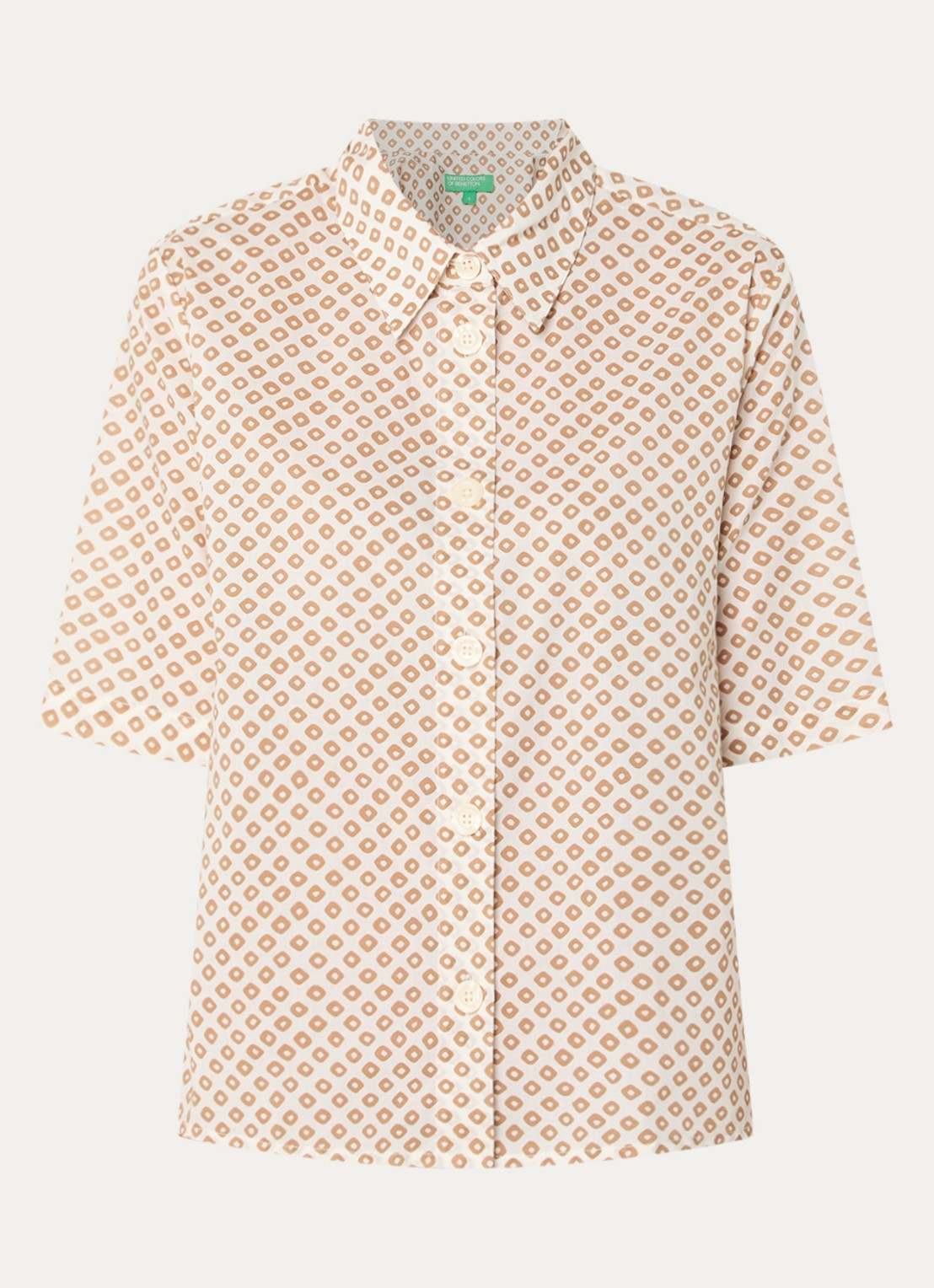 Benetton Blouse met print - voorkant groen