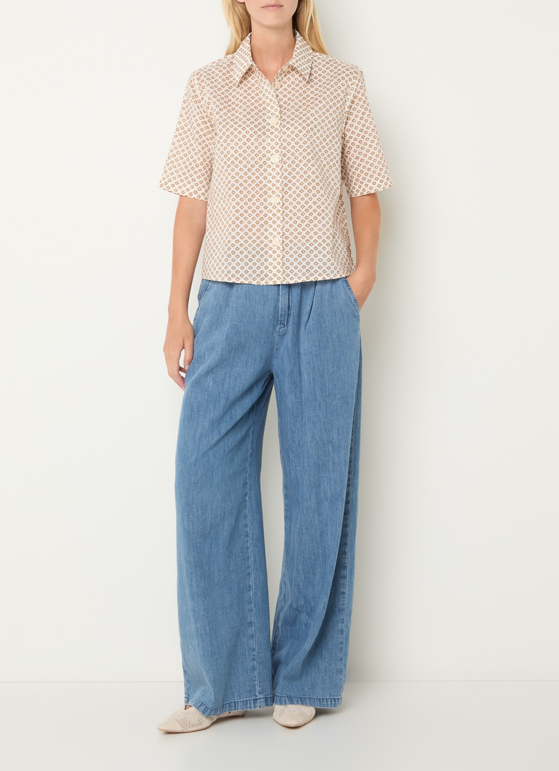 Benetton Blouse met print - voorkant 2 groen