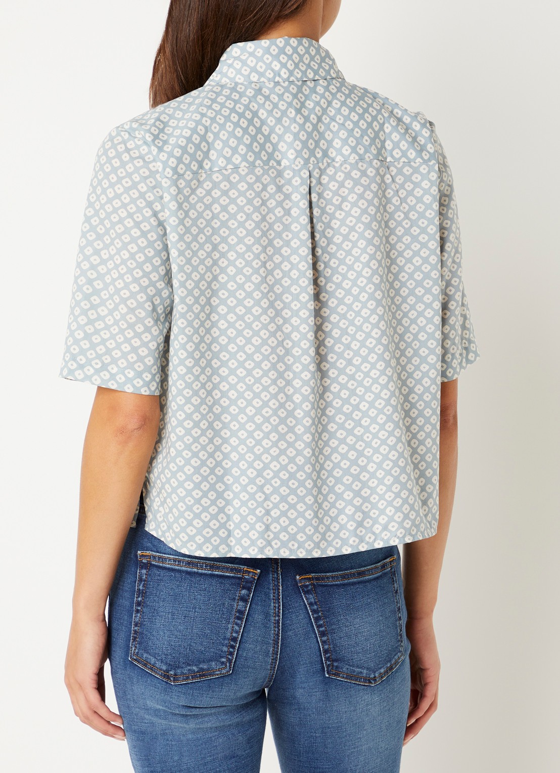 Benetton Blouse met print - achterkant 4 lichtblauw