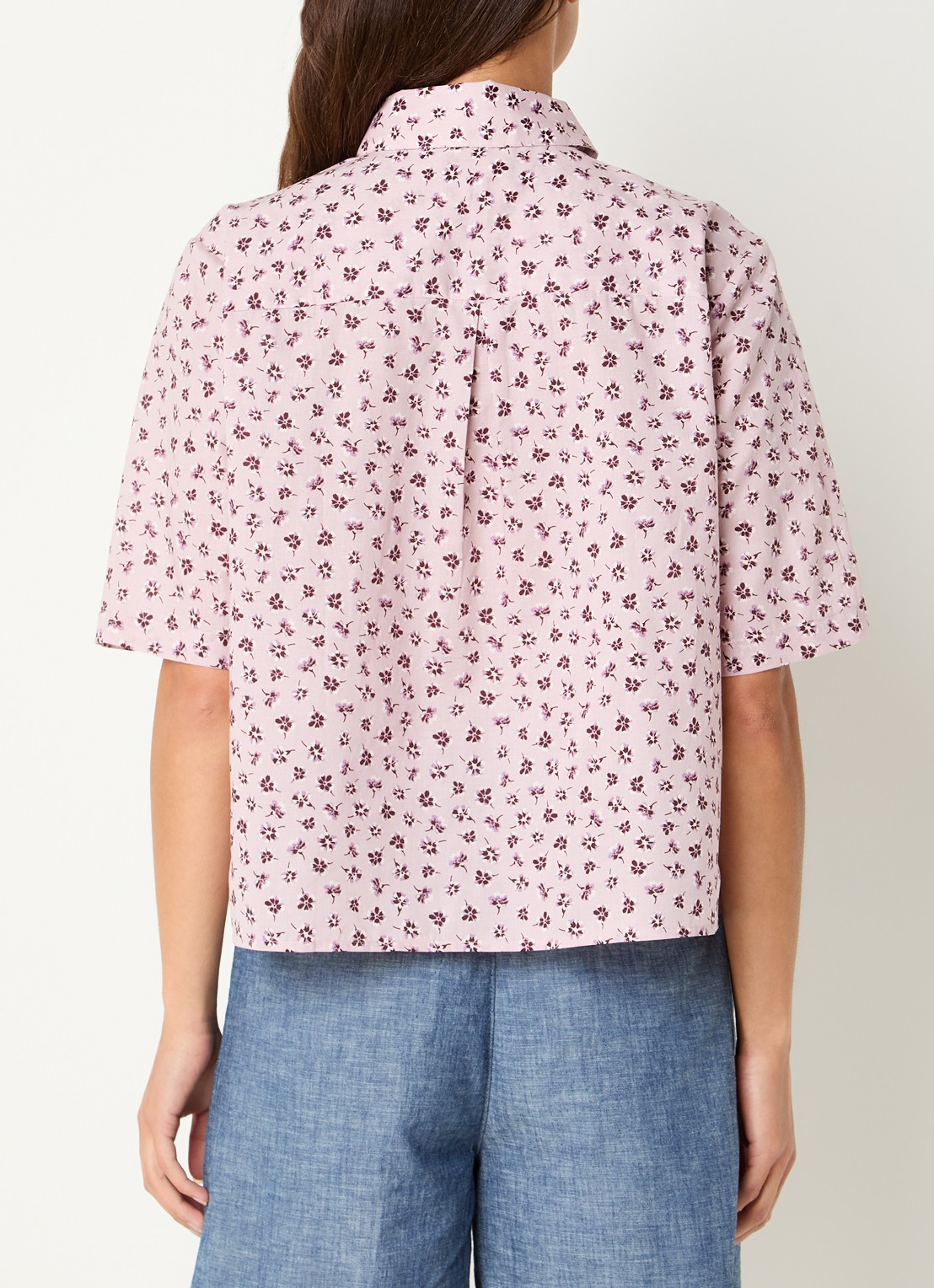 Benetton Blouse met print - achterkant oudroze