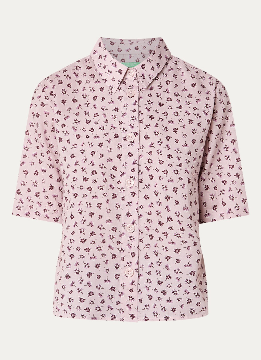 Benetton Blouse met print - voorkant 3 oudroze