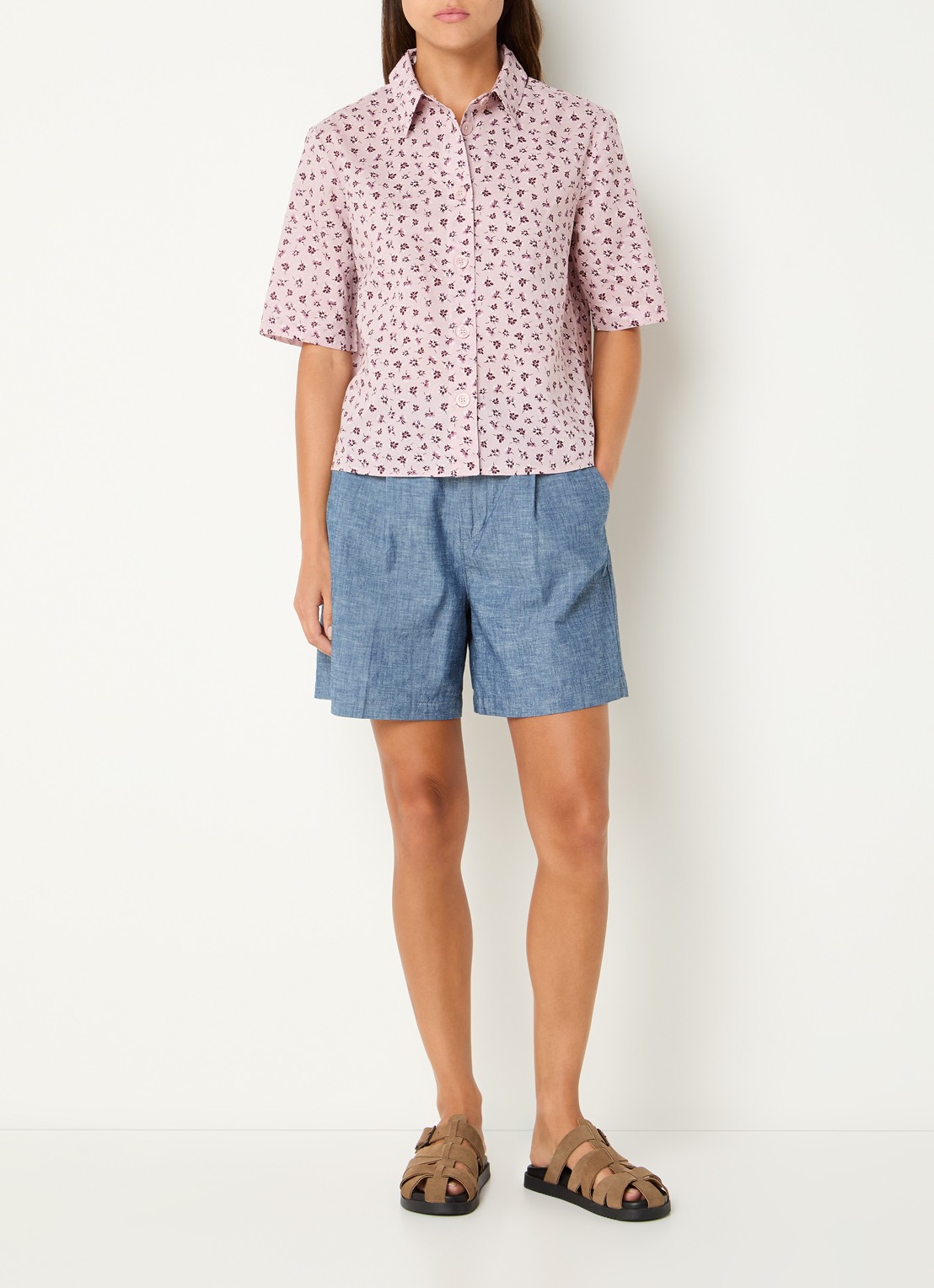 Benetton Blouse met print - voorkant 4 oudroze