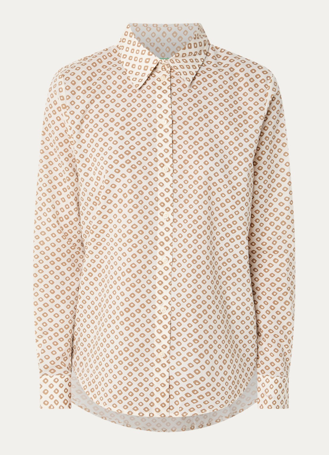 Benetton Blouse met print - voorkant khaki