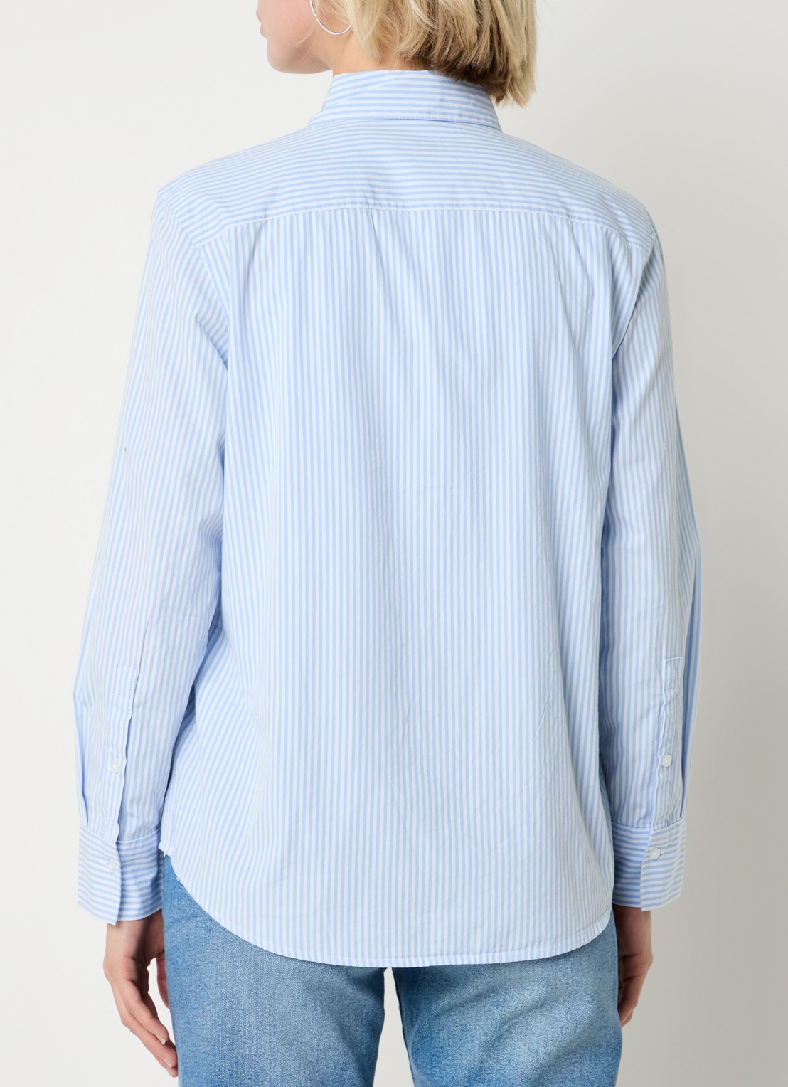 Benetton Blouse met streepprint - achterkant 3 lichtblauw