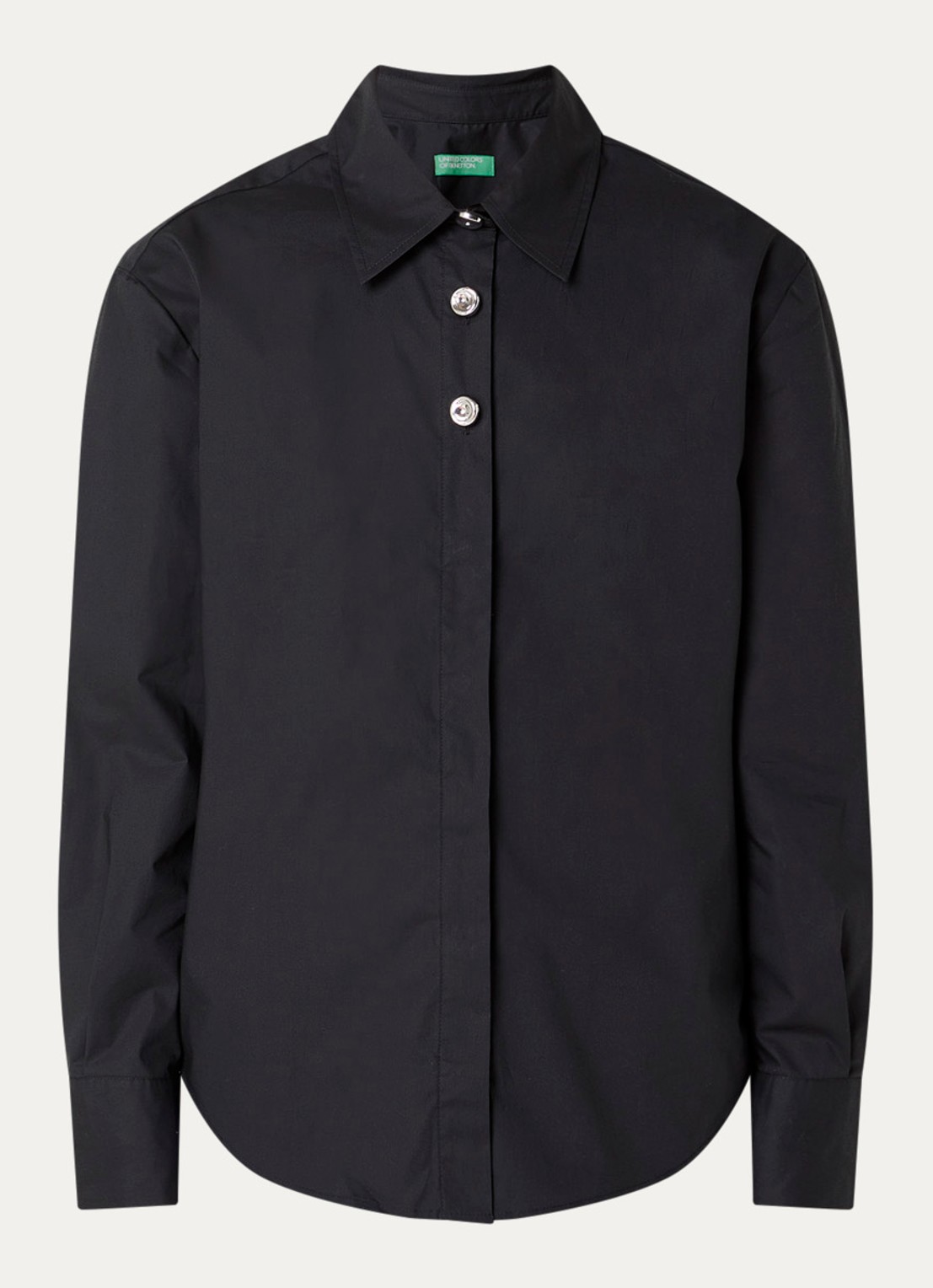 Benetton Blouse van katoen - voorkant zwart