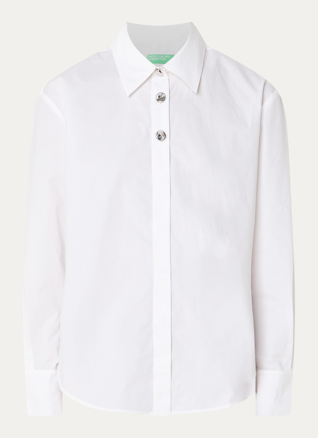 Benetton Blouse van katoen - voorkant 3 wit