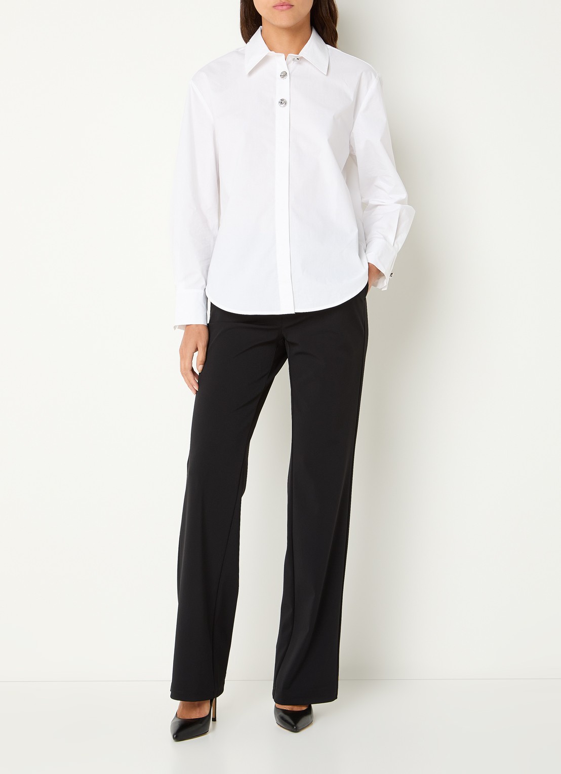Benetton Blouse van katoen - voorkant 4 wit
