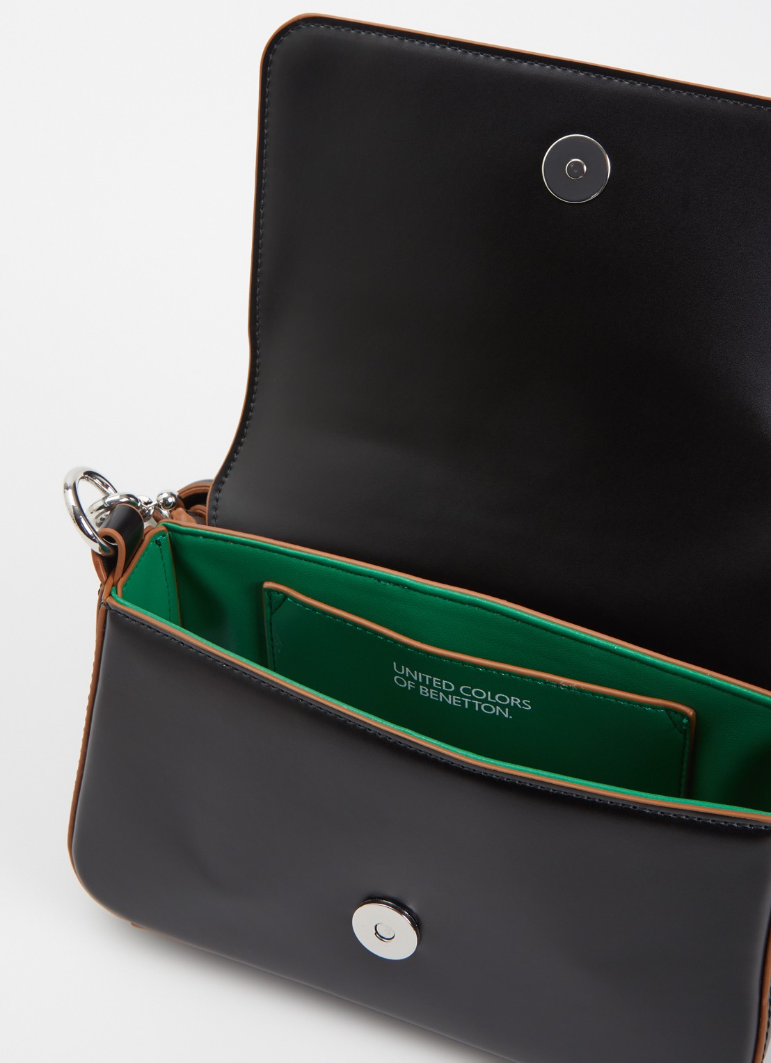 Benetton Crossbodytas met afneembare schouderriem - detail zwart