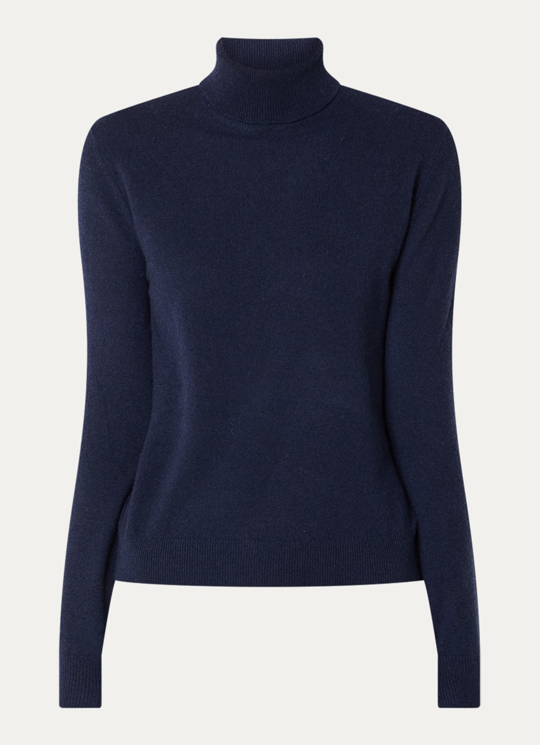 Benetton Fijngebreide coltrui van merino wol - voorkant 5 donkerblauw