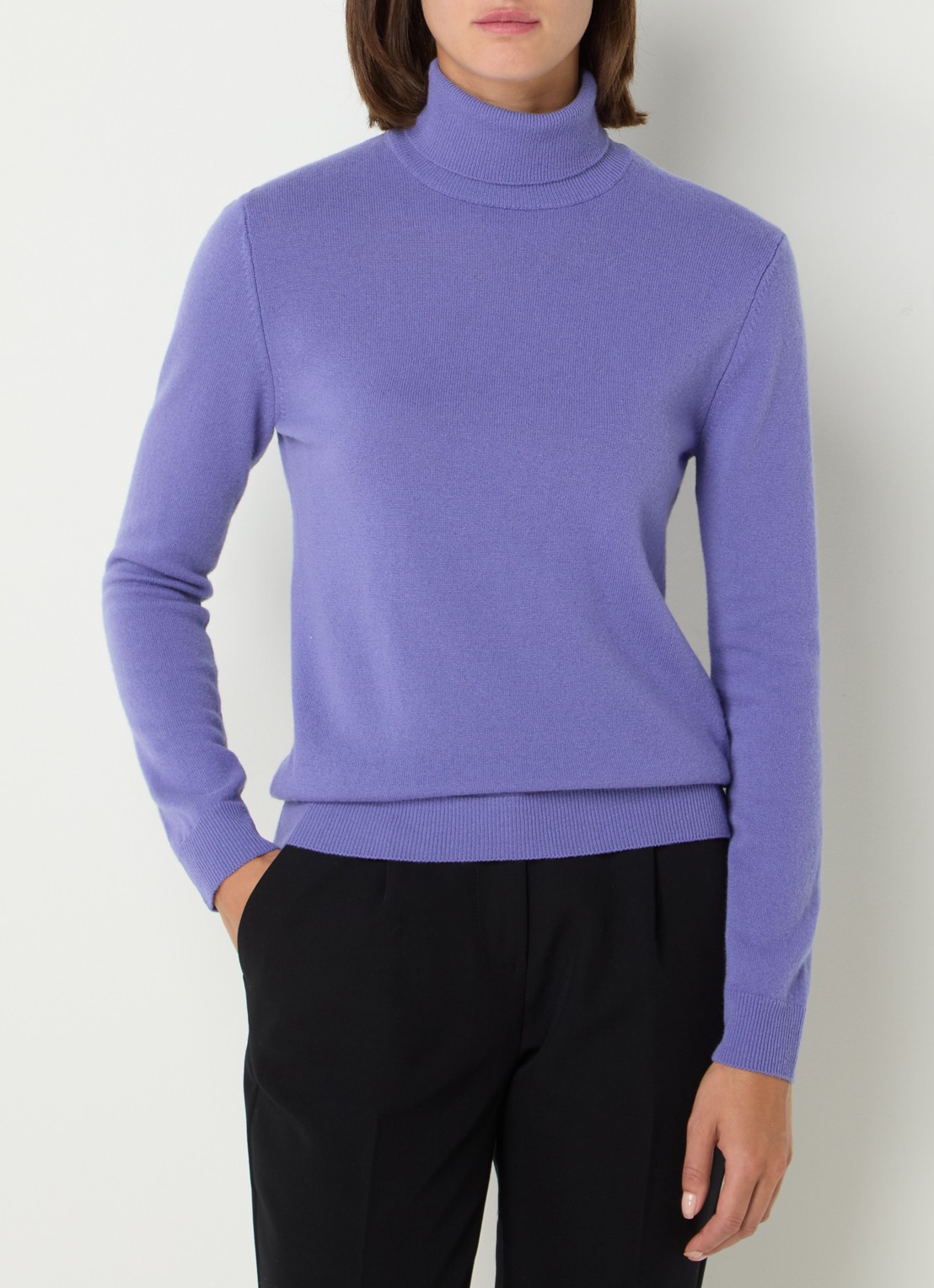 Benetton Fijngebreide coltrui van merino wol - detail 2 violet
