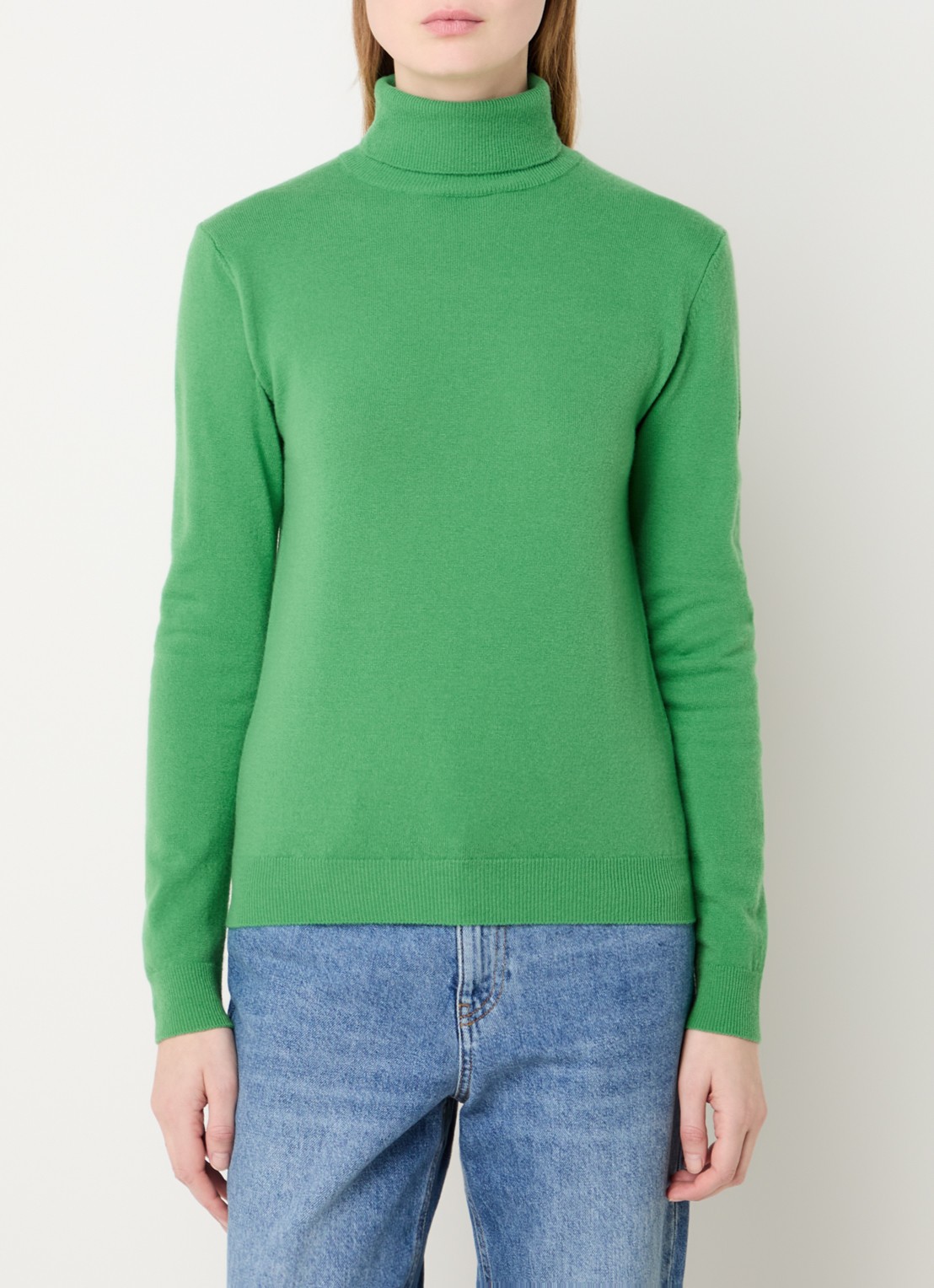 Benetton Fijngebreide coltrui van merino wol - detail 7 mint
