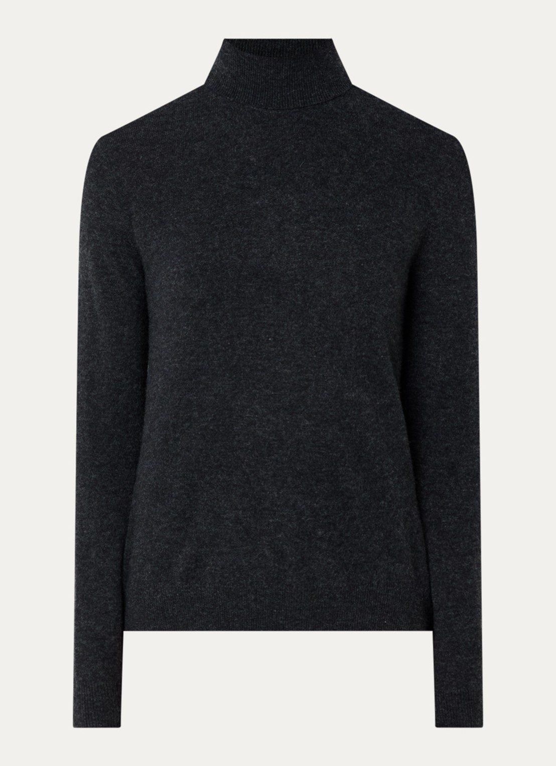 Benetton Fijngebreide coltrui van merino wol - voorkant 3 zwart