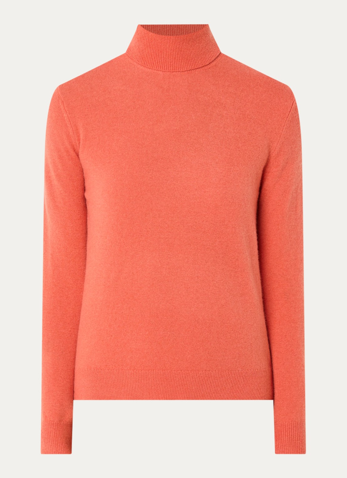 Benetton Fijngebreide coltrui van merino wol - voorkant 3 orange