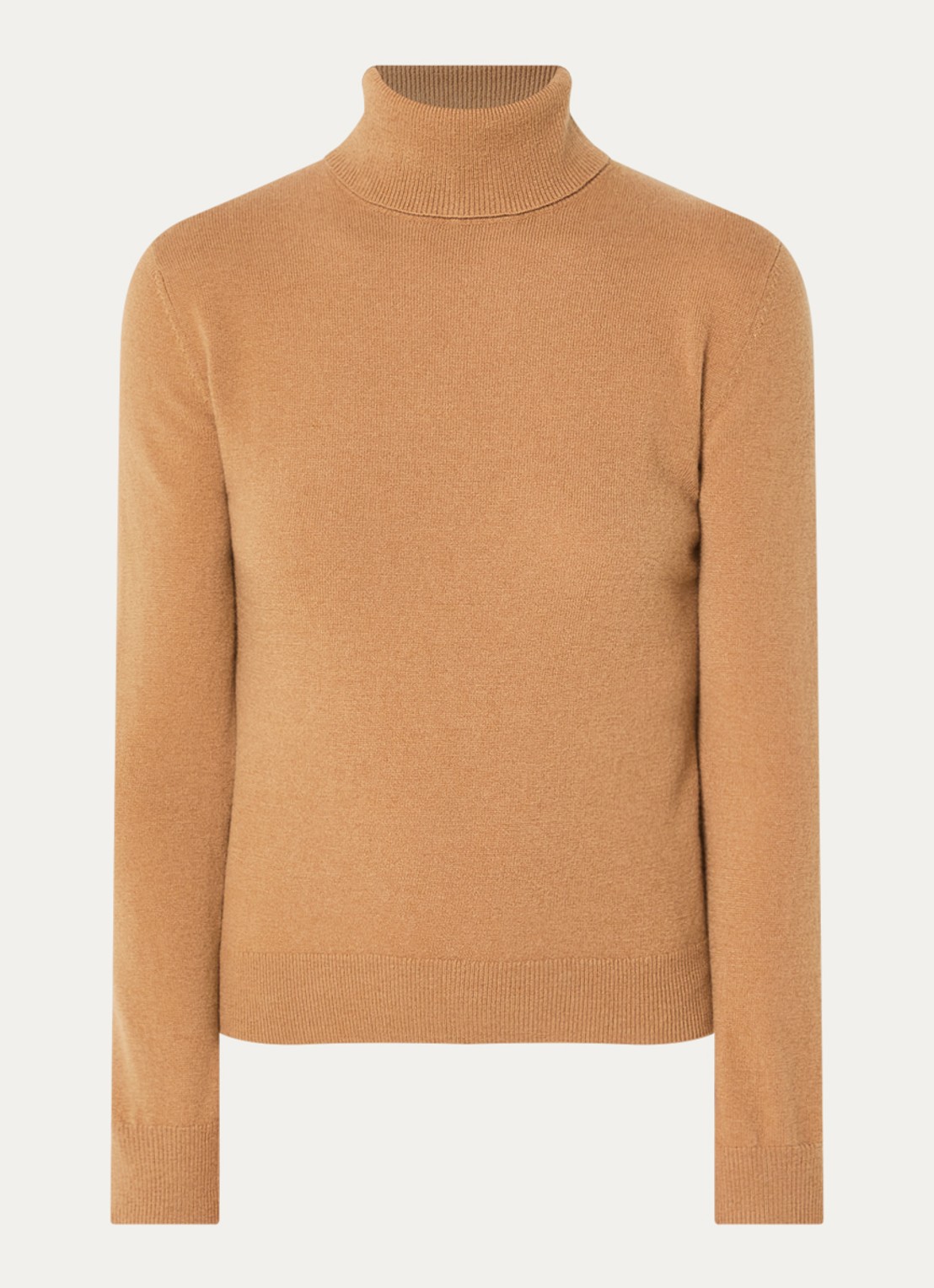 Benetton Fijngebreide coltrui van merino wol - voorkant 3 camel