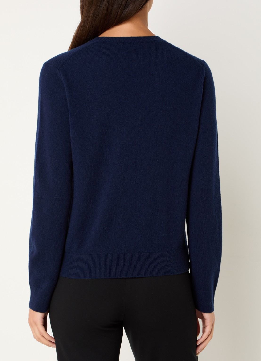 Benetton Fijngebreide pullover van kasjmier - achterkant donkerblauw