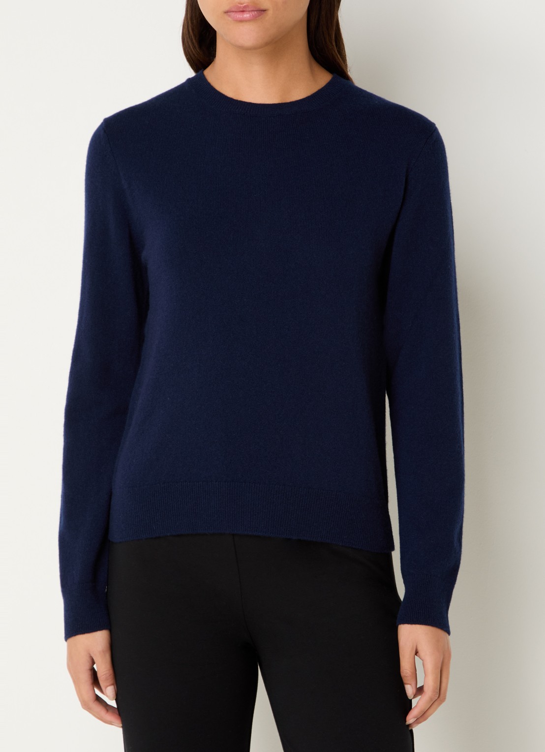 Benetton Fijngebreide pullover van kasjmier - detail 6 donkerblauw