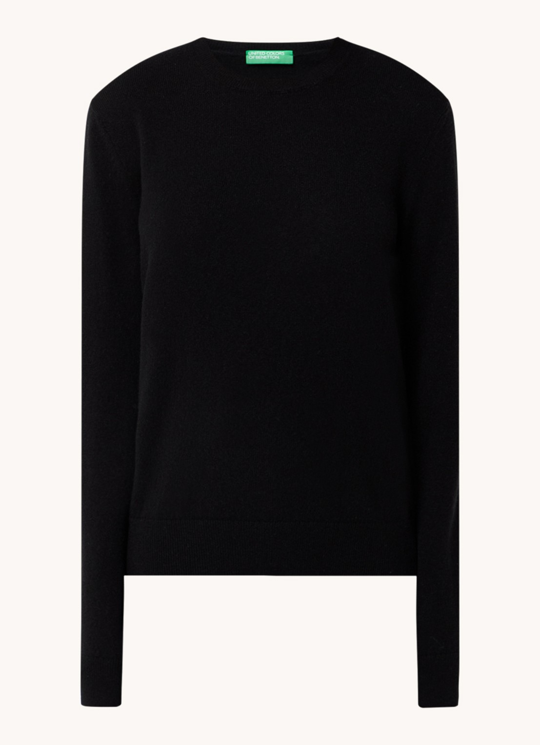Benetton Fijngebreide pullover van kasjmier - voorkant 3 zwart