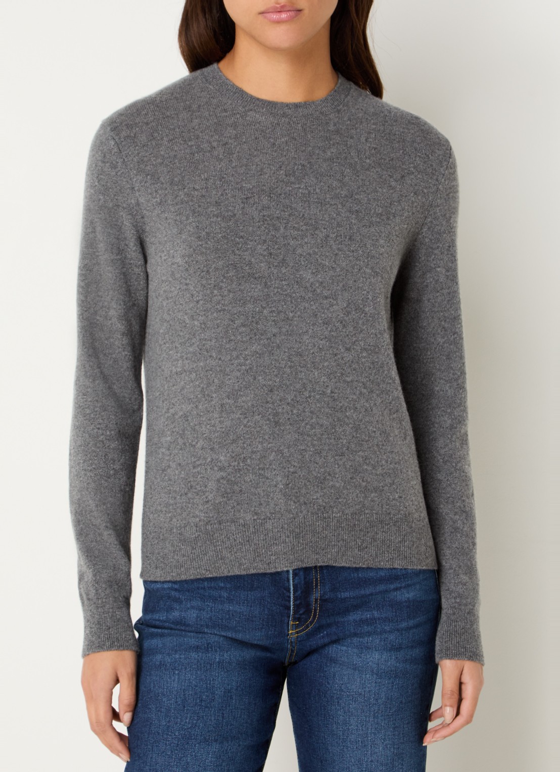 Benetton Fijngebreide pullover van kasjmier - detail grijs