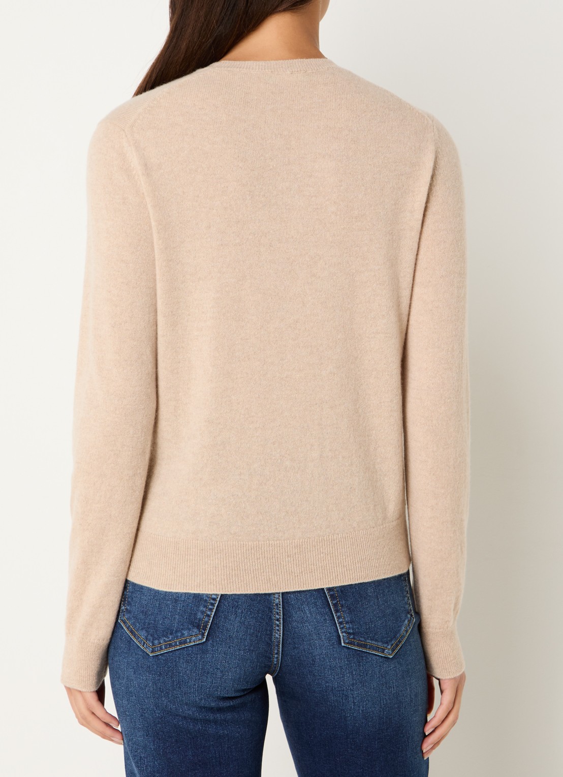 Benetton Fijngebreide pullover van kasjmier - achterkant 4 zand