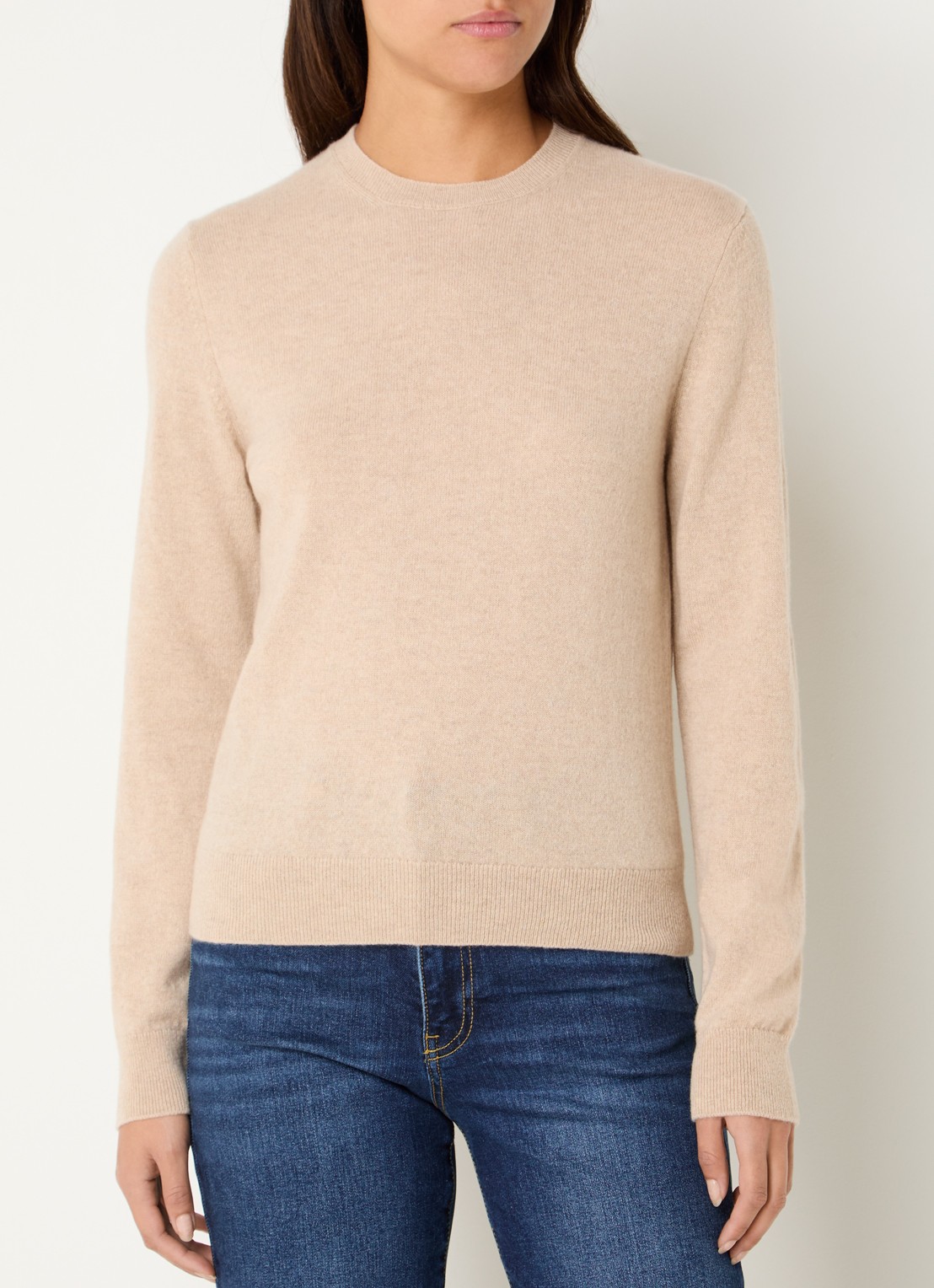 Benetton Fijngebreide pullover van kasjmier - detail 3 zand