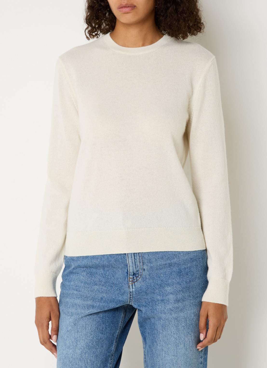 Benetton Fijngebreide pullover van kasjmier - detail 4 ivoor