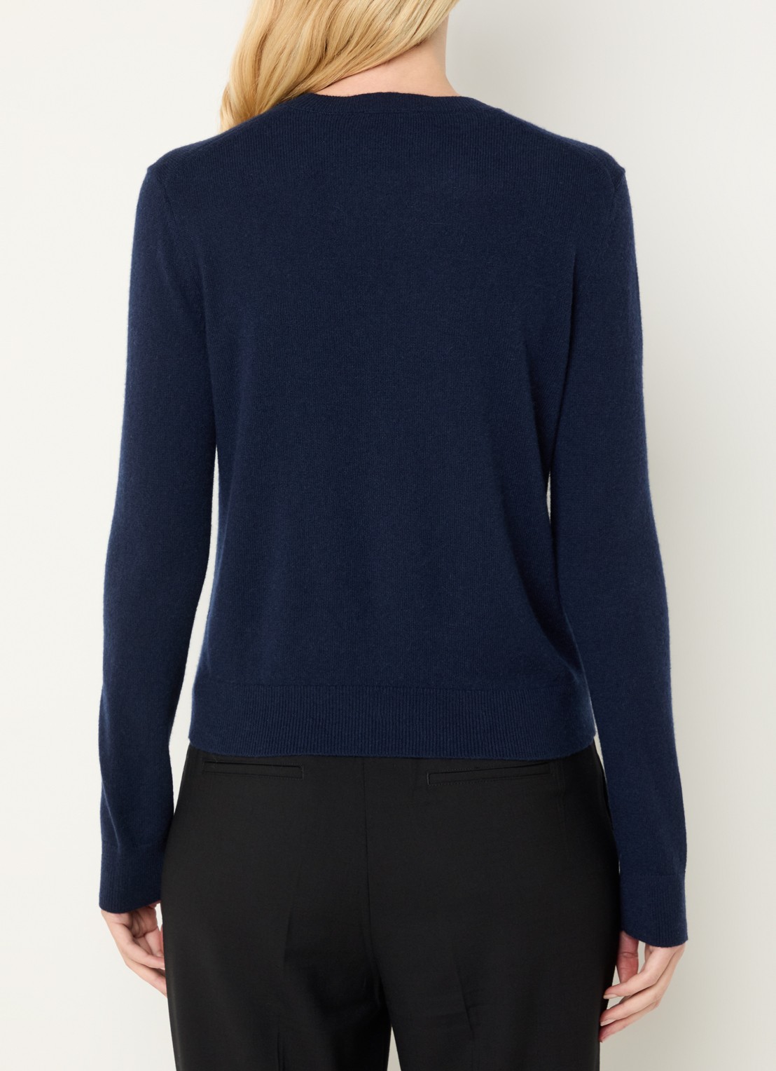 Benetton Fijngebreide pullover van kasjmier - achterkant 2 donkerblauw