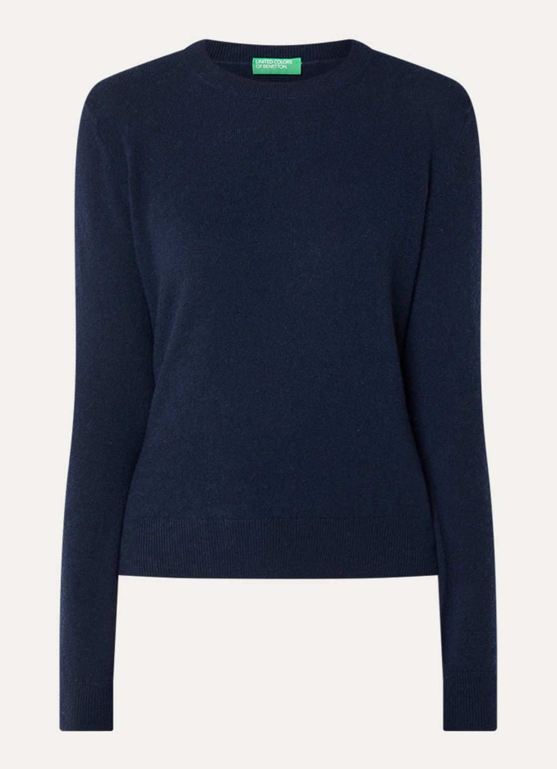 Benetton Fijngebreide pullover van kasjmier - voorkant 5 donkerblauw