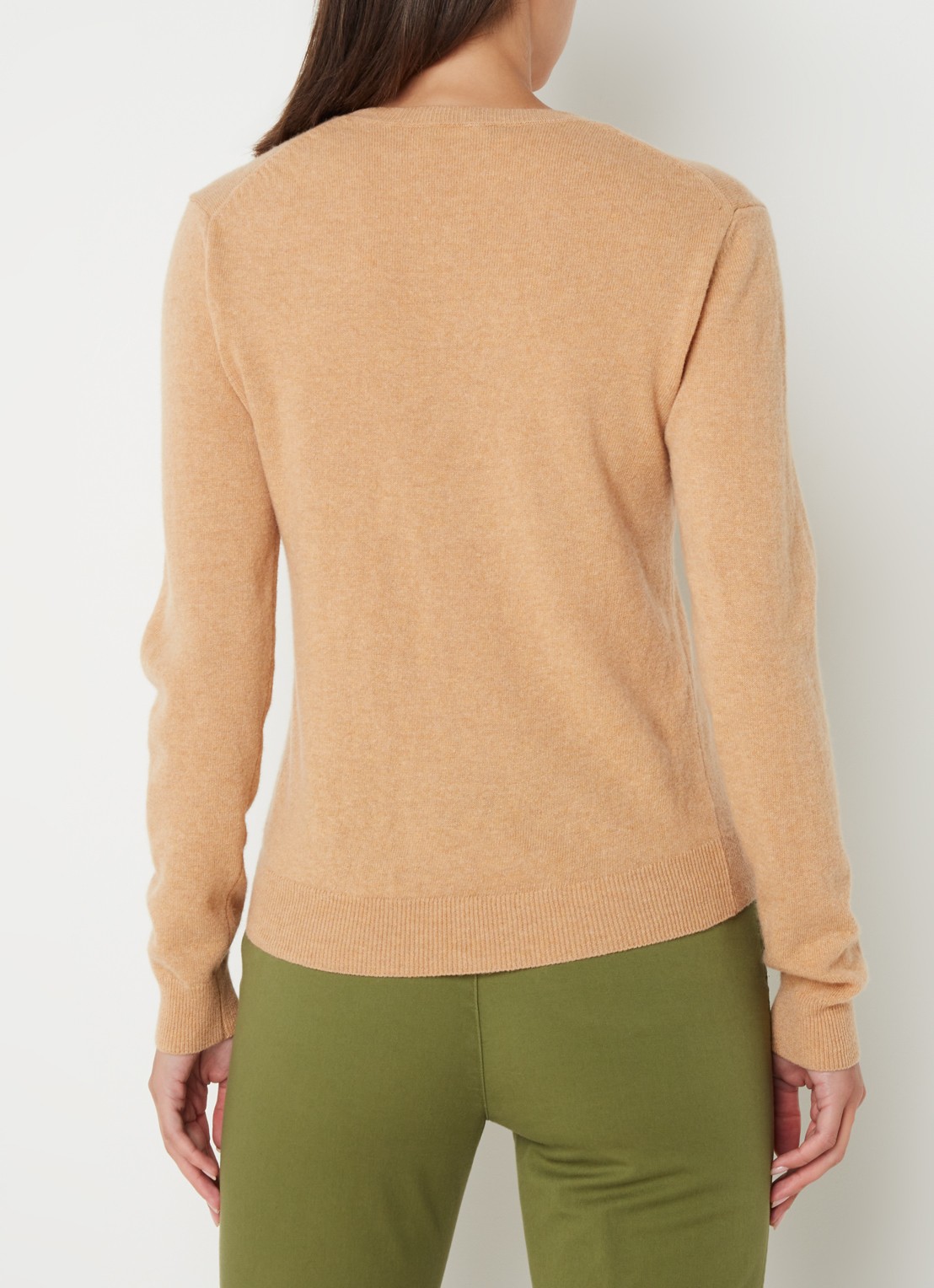 Benetton Fijngebreide pullover van merino wol - achterkant camel